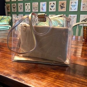Clear purse with wristlet insert by Madison West